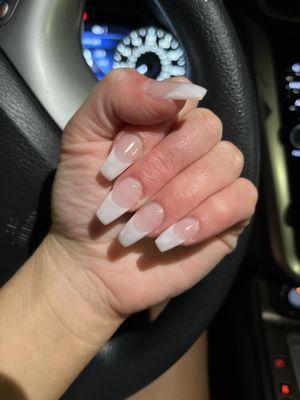 Soft white French manicure