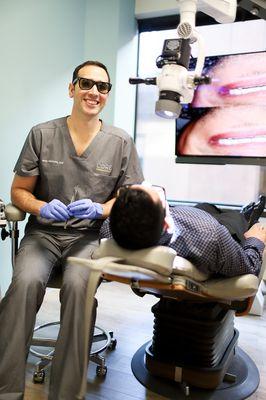 We perform our surgeries with a 3D microscope- we are the only dental office in Downtown Seattle with this technology.