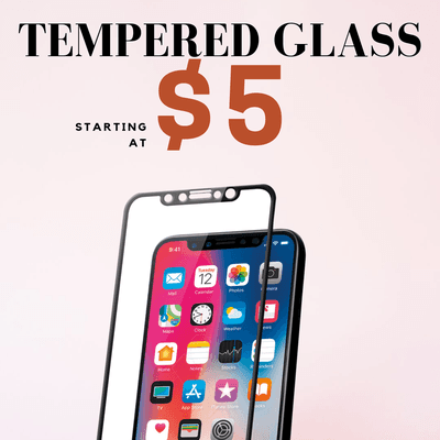 iPhone and Samsung Tempered Glass