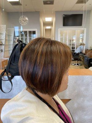 Hair color and cut