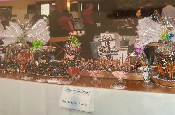 All chocolate display Table for a chef show I did, for catering.