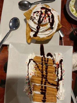 Churros and fried ice cream