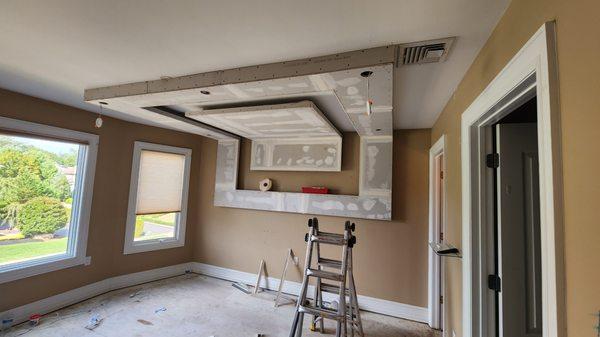 Plasterboard suspended ceilings.