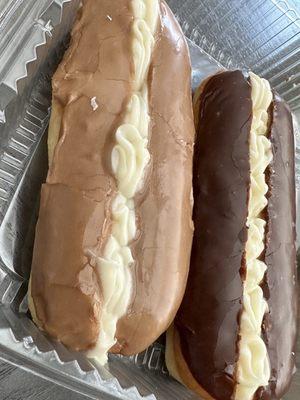 Maple and Chocolate donuts with custard