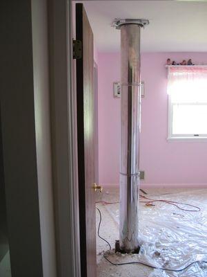 2nd floor new chimney install - in progress (before drywall was installed around it)