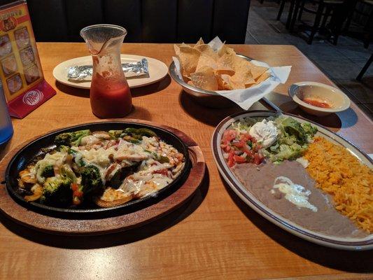 Veggie Fajita Plate (includes rice, beans and tortillas)