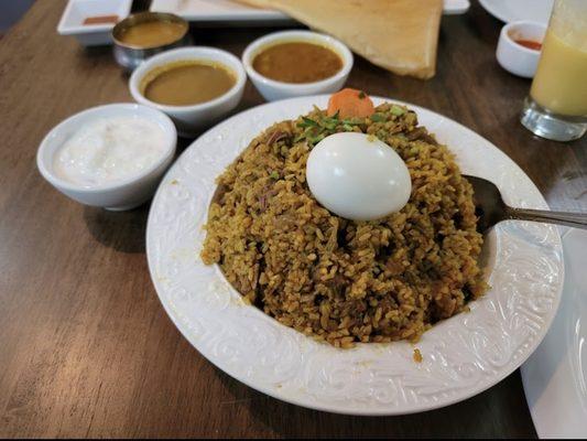 Offering Dindigul Mutton Biriyani (Boneless goat)now at Anjappar NYC.