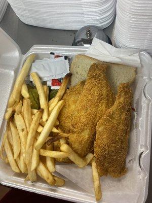 Delicious Catfish with fries