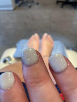 Dip Mani and pedicure! Always done right at VS Nail and Spa