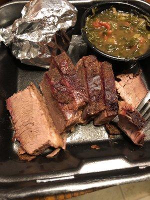 Driest brisket ever... you don't get your choice of cut at this location... ridiculous. Collards and corn bread were delicious!