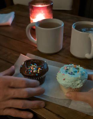 Chocolate and Vanilla cupcakes with REAL butter cream