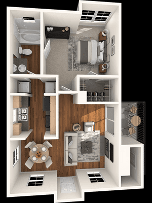 A1 - 1 Bed | 1 Bath - 640 sq. ft.