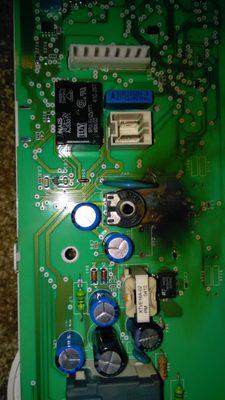 Main control board burned up due to a power surge. Avoidable in some circumstances, ask us how.