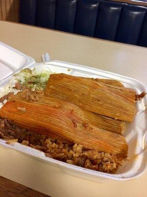 Yummy authentic tamale dinner.  I recommend