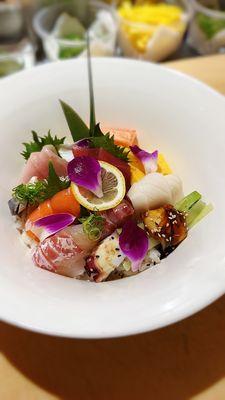 Chirashi with fresh fish