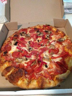 Pepperoni Mushroom Roasted Red Pepper Pizza