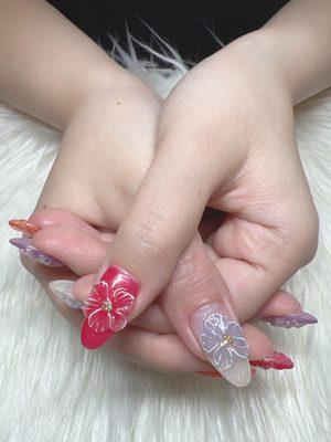 3D flower nail by Miyako