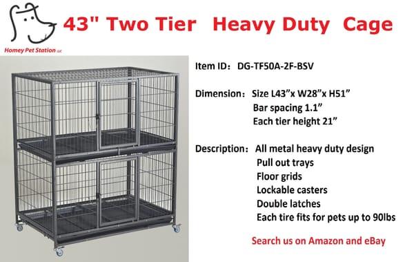 43" two tiers heavy duty cage