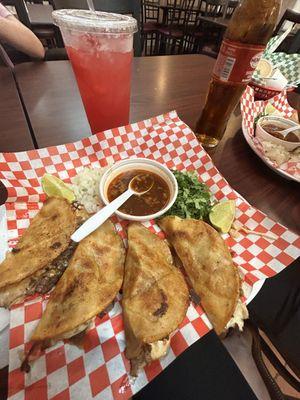 quesabirria and sandia agua fresca