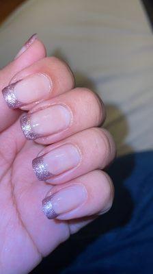 Hair in my nails with bulky French horrible French tips