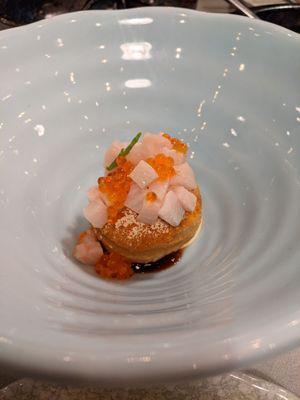 Seafood donut - smoked roe was packed with flavor