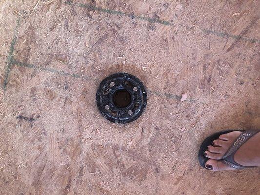 Workers using the drains to urinated into.