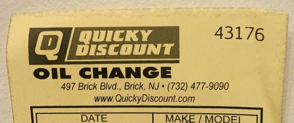 Quicky Discount Oil Change