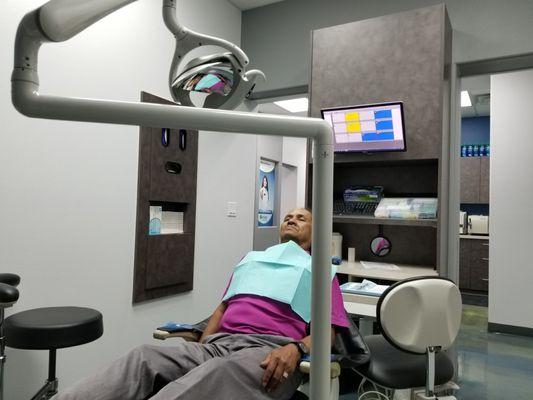 My pops getting his dentures - new smile, new bite, no more swallowing his food whole