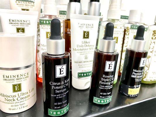 Éminence Organic Skin Care products and testers to purchase &/or try