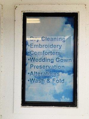 Some of the services offered.