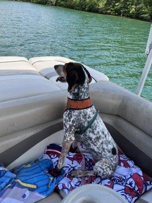 Sasha's first boat trip.