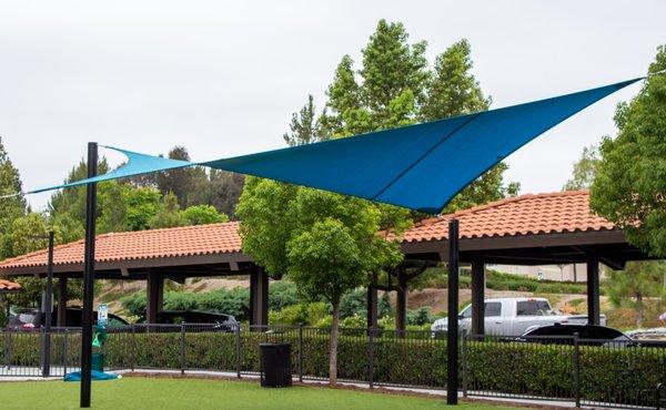 Shade Sail at a dog park.