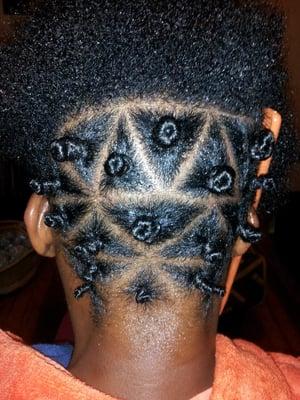 Ancient Pyramids Structures. Bantu Knots. Natural Hair Style