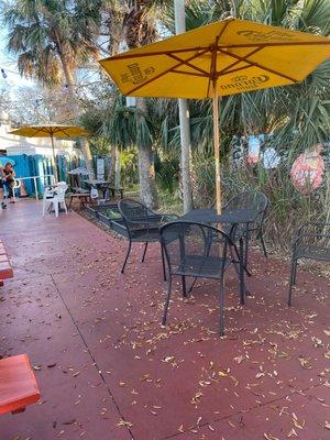 Patio area allows pets