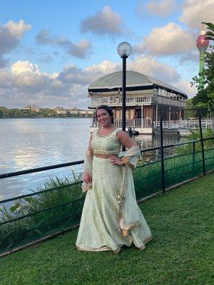 Formal green lehenga