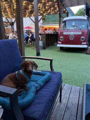 Back seating area, view from a cabana