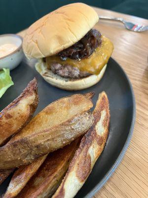 Burger and fries