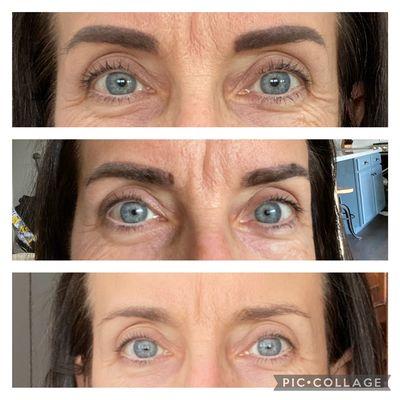 Before, after 1st visit and healed after final visit! Gorgeous, natural looking brows!