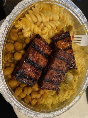 Medium plate; 2 proteins (jerk tofu, curry tofu) and 3 sides