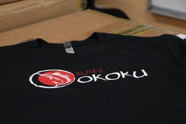 Okoku Sushi, Riverside. Screenprinting for Restaurants at Hattrix Team Sports and Embroidery. Serving Riverside Adelanto, and Hesperia