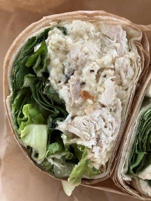 Chicken Caesar wrap close-up