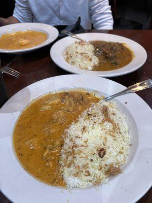 Chicken curry with rice Beef curry with rice Shrimp Scampi