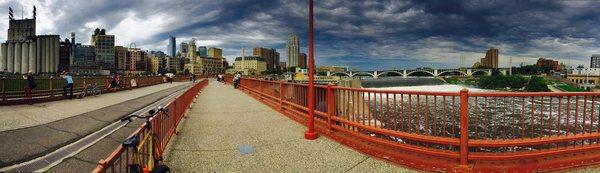 View of St. Anthony Falls on the Mighty Mississippi River from Stone Arches Bridge