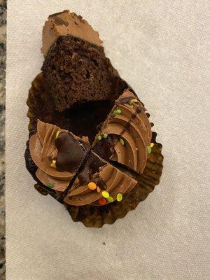 Triple Chocolate Cupcake inside