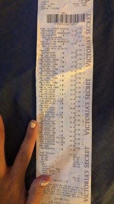 receipt listed with items i dont have