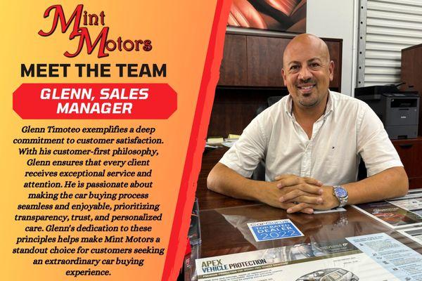 Mint Motors has a top tier sales team. Meet Glenn!