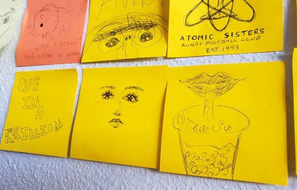 Leave a sticky note drawing