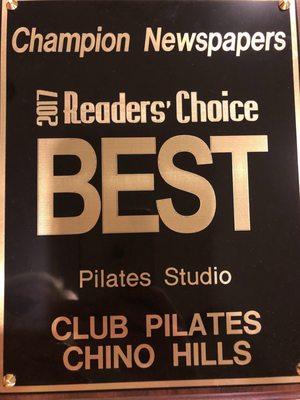 Voted Readers Choice Best Pilates Studio. Come in and find out why.