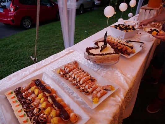 Assorted Miniature Italian Pastry Presentation. (I made the heart shaped cake myself)