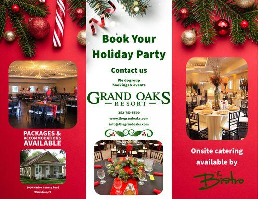 Banquet spaces and on-site catering. The Bistro and the Grand Oaks Resort, Weirsdale, Florida